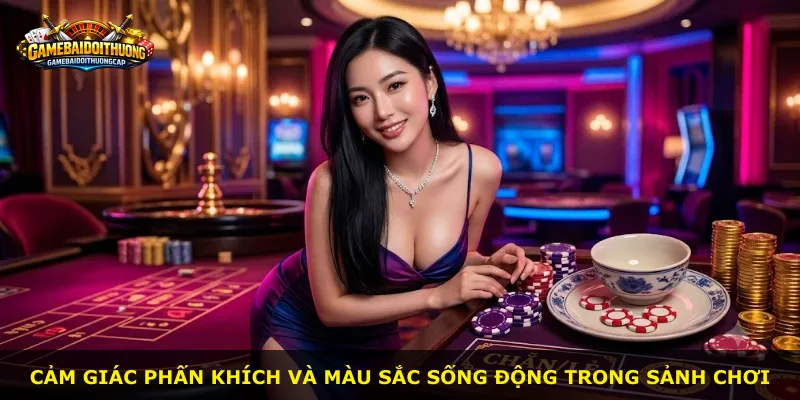 Cảm giác phấn khích và màu sắc sống động trong sảnh chơi